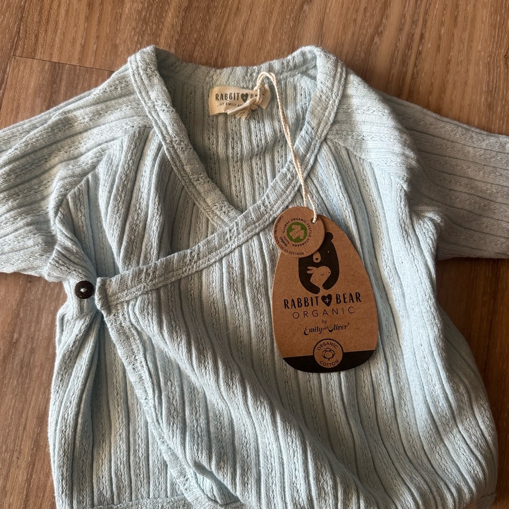 Rabbit & Bear Organic Light Blue Long Sleeve Tee